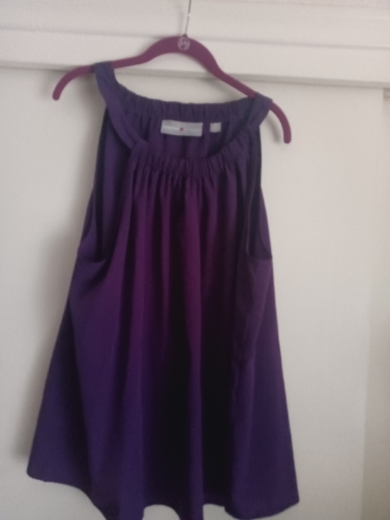Avenue Studio Tops - Purple Sleeveless Gathered Neck Swing Top